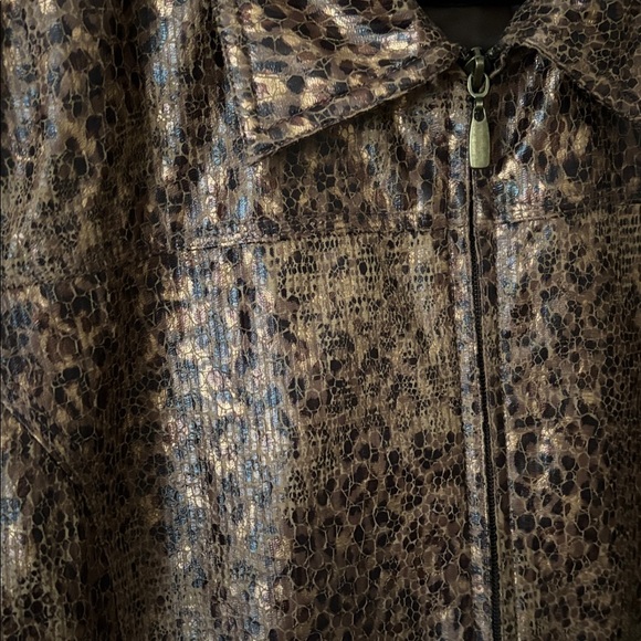 Alfred Dunner Animal Print Jacket Brown Bronze Size 16 Women’s Plus - Picture 2 of 7